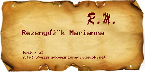 Rezsnyák Marianna névjegykártya